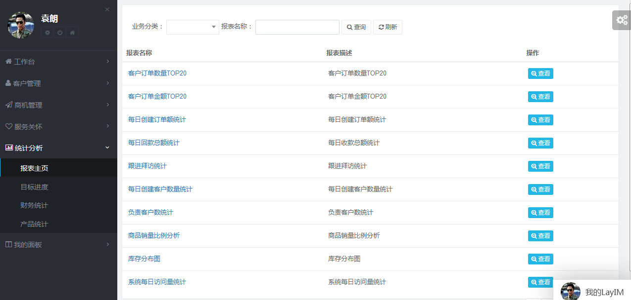 CRM系統功能,數據報表